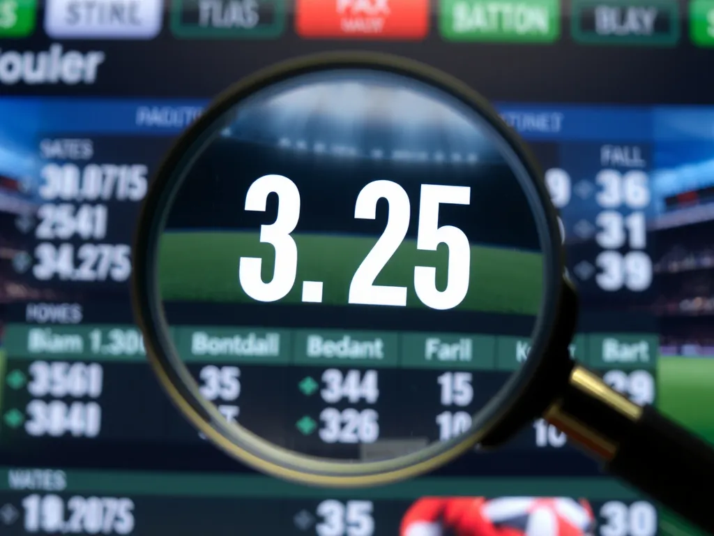 Bảng tỷ lệ cược với kèo 3.25 được chiếu sáng, giải thích định nghĩa kèo 3.25 là gì cho người chơi cá độ bóng đá trực tuyến Bảng tỷ lệ cược với kèo 3.25 được chiếu sáng, giải thích định nghĩa kèo 3.25 là gì cho người chơi cá độ bóng đá trực tuyến