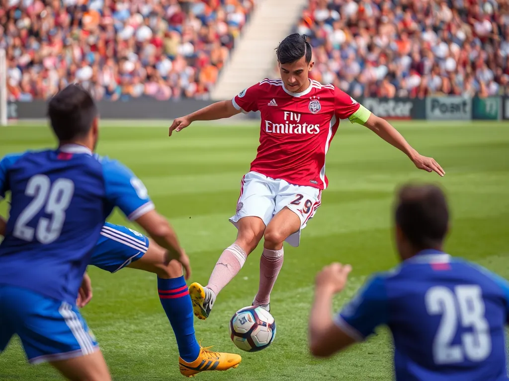 Hai cầu thủ bóng đá đang tranh chấp bóng trên sân cỏ xanh trong trận đấu chuyên nghiệp, minh họa cho khái niệm kèo 2.5 trong cá cược thể thao