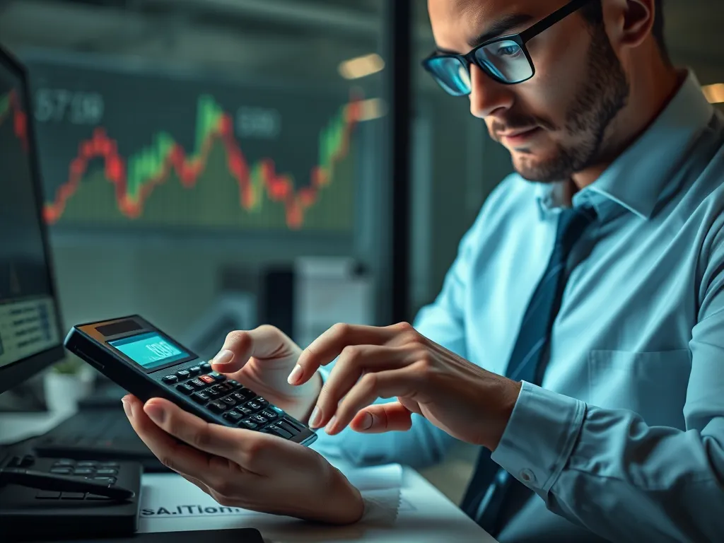 Hướng dẫn chi tiết cách tính tiền kèo 1.75 với hình ảnh minh họa chuyên gia sử dụng máy tính và biểu đồ số liệu trực quan