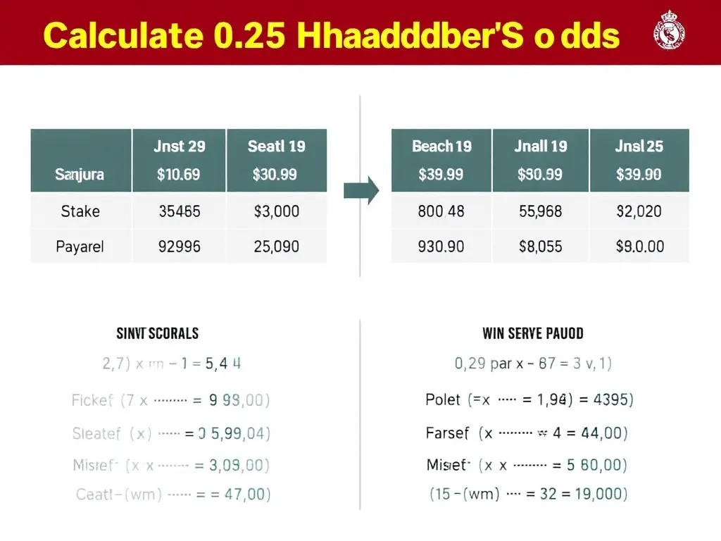 Infographic chi tiết minh họa cách tính tiền kèo 0.25 với các tình huống thắng thua và tỷ lệ thanh toán rõ ràng, hỗ trợ người chơi hiểu rõ kèo cược này