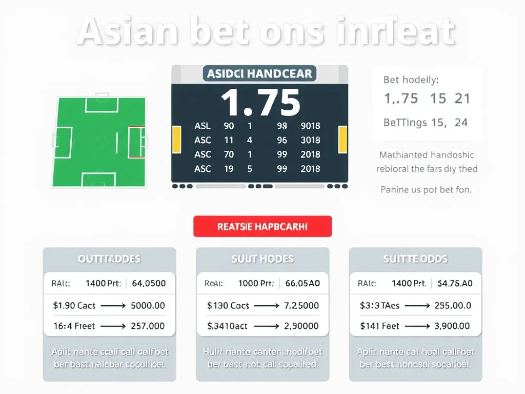 Infographic giải thích kèo 1.75 là gì với hình ảnh sân bóng, bảng odds và các kịch bản tính tiền split bet, minh họa cho định nghĩa và ký hiệu cơ bản