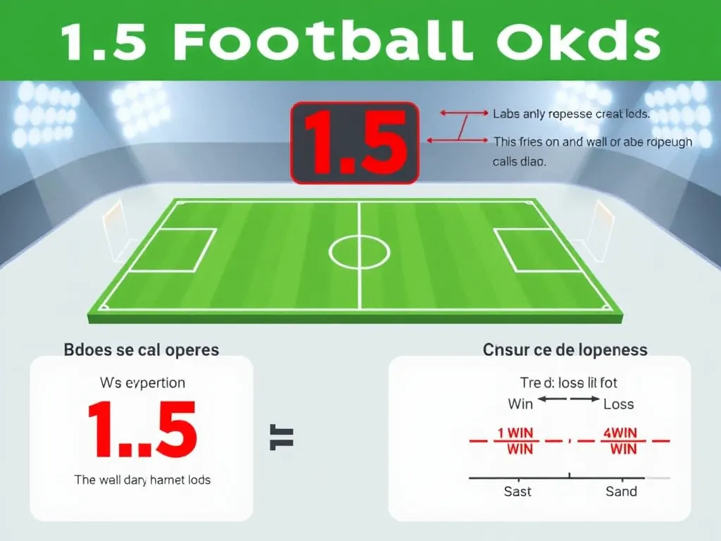 Infographic minh hoạ cách tính tiền kèo 1.5 trong cá cược bóng đá với biểu đồ và máy tính chi tiết, giúp người chơi hiểu rõ luật thắng thua chính xác