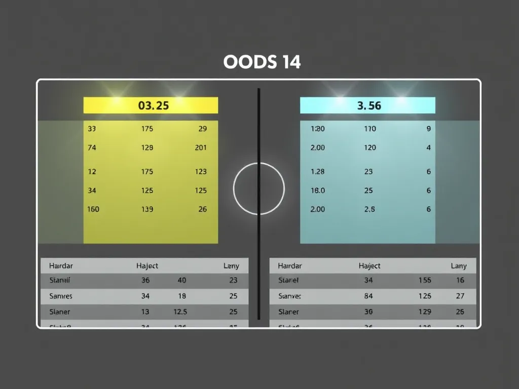 Minh họa bảng kèo cược bóng đá với tỷ lệ 3.25, minh họa rõ ràng hai cửa cược Over và Under cho người mới bắt đầu Minh họa bảng kèo cược bóng đá với tỷ lệ 3.25, minh họa rõ ràng hai cửa cược Over và Under cho người mới bắt đầu