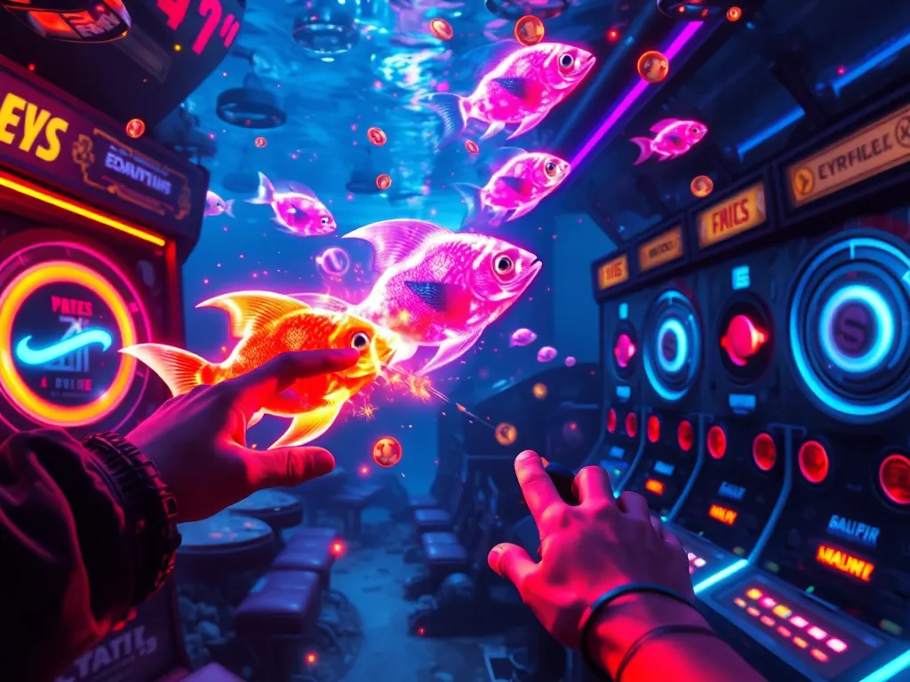 Người chơi bắn cá ăn xu GO88 trên giao diện game 3D, cá hologram bắn ra tiền xu, cảnh biển sâu hiện đại với hiệu ứng neon. Người chơi bắn cá ăn xu GO88 trên giao diện game 3D, cá hologram bắn ra tiền xu, cảnh biển sâu hiện đại với hiệu ứng neon.