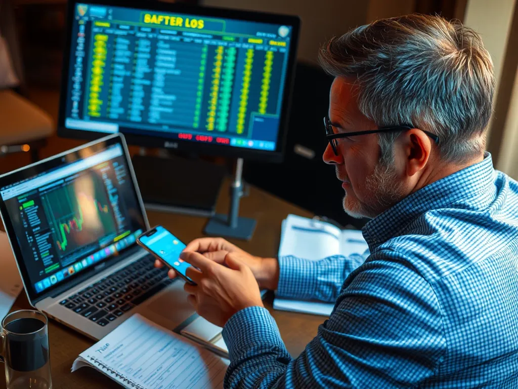 Người chơi cá cược chuyên nghiệp đang phân tích dữ liệu kèo 3.25 trên laptop và điện thoại, cùng sổ tay ghi chép mẹo chơi hiệu quả trong không gian làm việc ấm cúng Người chơi cá cược chuyên nghiệp đang phân tích dữ liệu kèo 3.25 trên laptop và điện thoại, cùng sổ tay ghi chép mẹo chơi hiệu quả trong không gian làm việc ấm cúng