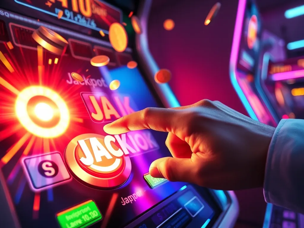 Người chơi tương tác với giao diện game nổ hũ jackpot trên nền tảng GO88, xu và hiệu ứng ánh sáng bùng nổ, thể hiện tốc độ giao dịch nhanh và an toàn.