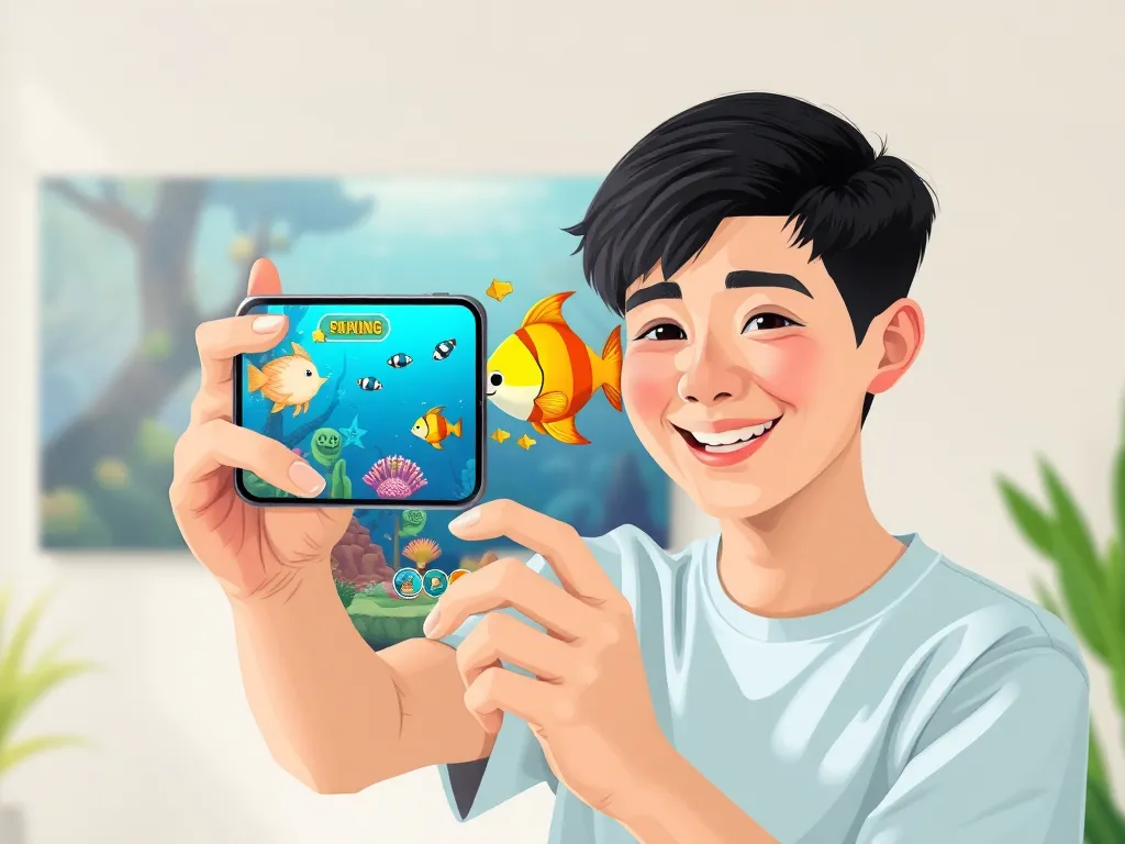 Người mới chơi bắn cá trên điện thoại với giao diện game đổi thưởng GO88, các biểu tượng hướng dẫn từng bước hiển thị rõ ràng