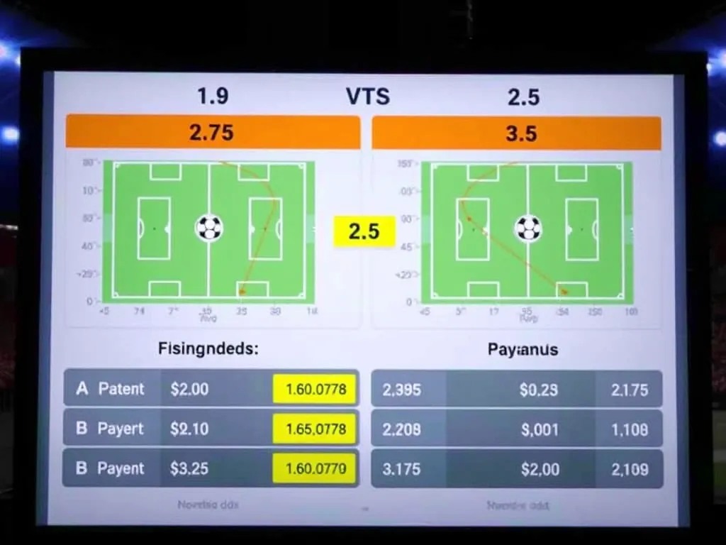 So sánh trực quan giữa kèo 2.25 và kèo 2.5 trong cá cược bóng đá, giải thích sự khác biệt qua các tình huống trận đấu cụ thể